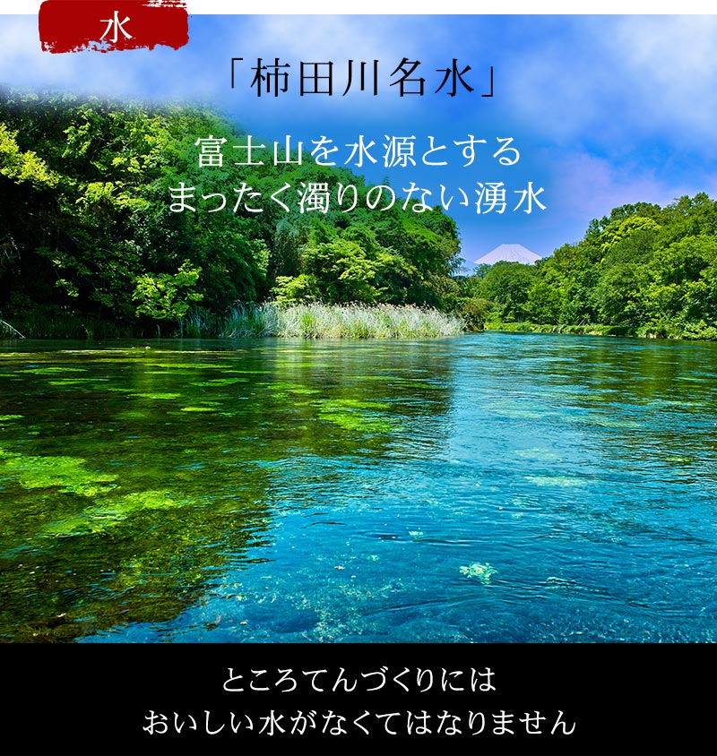 ところてんは水が命。「柿田川名水」富士山を水源とするまったく濁りのない湧水
