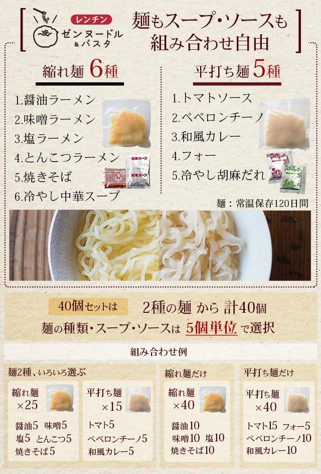 レンチン ゼンヌードル＆パスタ 生こんにゃく麺 選べる40個 スープ ソース付 麺とスープは組み合わせ自由 低糖質 糖質カット グルテンフリー |  ところてんの伊豆河童 本店